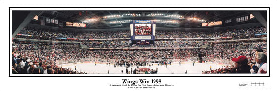 Detroit Red Wings "Wings Win 1998" Stanley Cup Panorama Poster - Everlasting Images