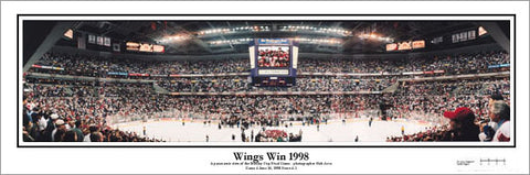 Detroit Red Wings "Wings Win 1998" Stanley Cup Panorama Poster - Everlasting Images