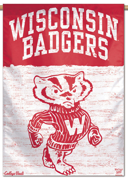 Wisconsin Badgers NCAA College Vault Series 1950s-Style Official NCAA Premium 28x40 Wall Banner - Wincraft Inc.