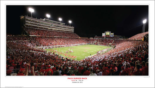 NC State Wolfpack "Pack Surges Back" (10/28/2010) Premium Poster - Sport Photos Inc.