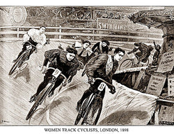 Women Track Cyclists 1898 Historic Cycling Poster Print - Presse 'e Sports