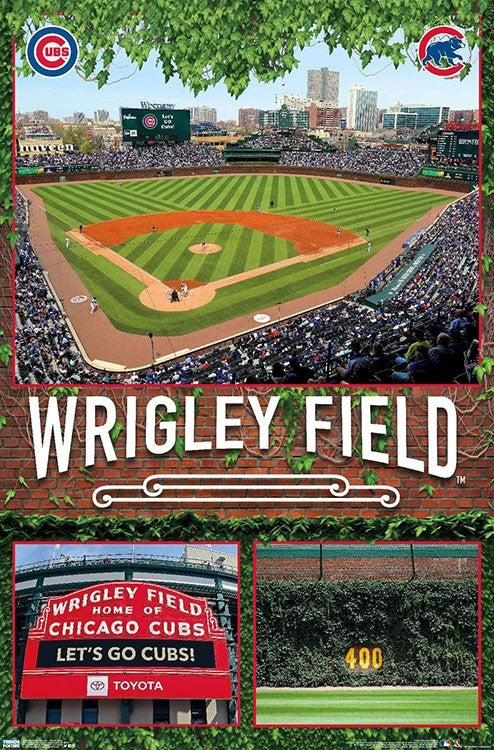 Wrigley Field Chicago Cubs Baseball Ballpark Stadium Greeting Card