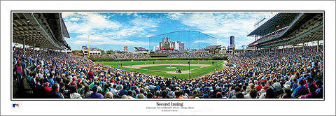 Chicago Cubs Wrigley Field "Second Inning" Gameday Panoramic Poster Print - Everlasting Images