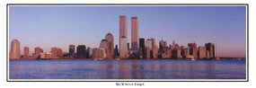 Lower Manhattan Skyline "We'll Never Forget" World Trade Center Panoramic Poster - Everlasting Images 2001