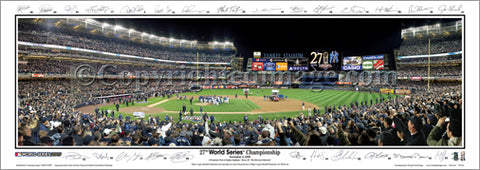 New York Yankees 2009 World Series Celebration w/26 SIGS. Panoramic Print - Everlasting Images