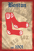 Boston Red Sox Logo Theme Art Posters