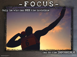 Shot Put Athletics "FOCUS" Inspirational Motivational Poster - Jaguar Educational