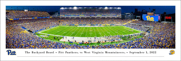Pitt Panthers Football "Backyard Brawl" vs. West Virginia 9/1/2022 Panoramic Poster Print - Blakeway