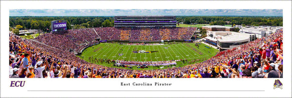 East Carolina Pirates Football Dowdy-Ficklen Stadium Gameday Panoramic Poster - Blakeway