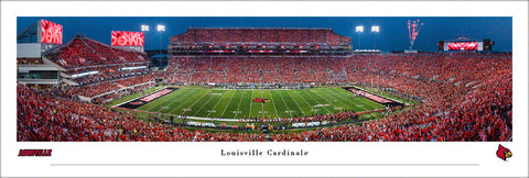 Louisville Cardinals Football Game Night at Cardinal Stadium Panoramic Poster Print - Blakeway 2022