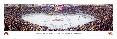 University of Minnesota Hockey Mariucci Arena Game Night Panoramic Poster - Blakeway