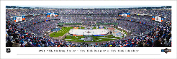 New York Rangers vs Islanders NHL Stadium Series 2024 at MetLife Stadium Panoramic Poster Print - Blakeway