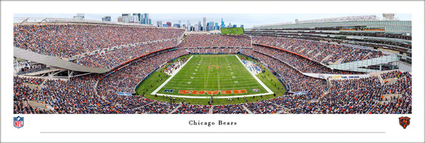 Chicago Bears "End Zone" Soldier Field Gameday Panoramic Poster Print - Blakeway Worldwide