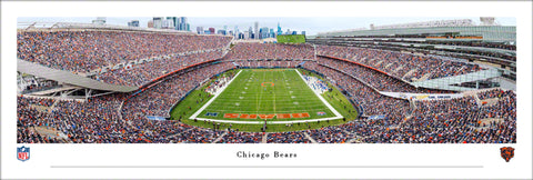 Chicago Bears "End Zone" Soldier Field Gameday Panoramic Poster Print - Blakeway Worldwide