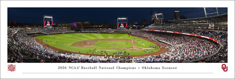 Oklahoma Sooners Baseball "Celebration Omaha" 2026 College World Series Panoramic Poster Print - Blakeway Worldwide
