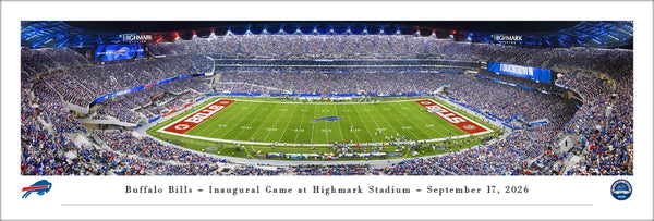 Buffalo Bills Inaugural Game at Highmark Stadium (9/17/2026) Panoramic Poster Print - Blakeway Worldwide