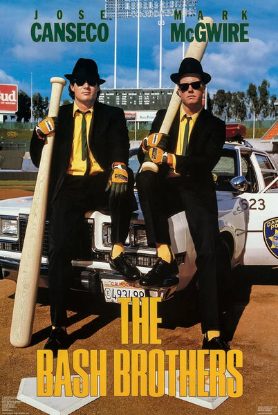 Mark McGwire and Jose Canseco "The Bash Brothers" Oakland A's Vintage Original 1988 MLB Theme Poster - Costacos Final Stock Collection