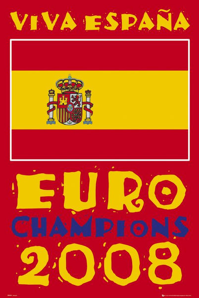 Team Spain Euro 2008 Soccer Champions "Viva Espana" Poster - GB Eye