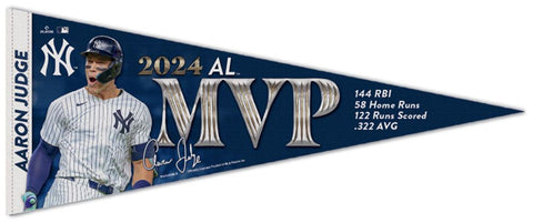 Aaron Judge New York Yankees 2024 American League MVP Commemorative Felt Pennant - Wincraft