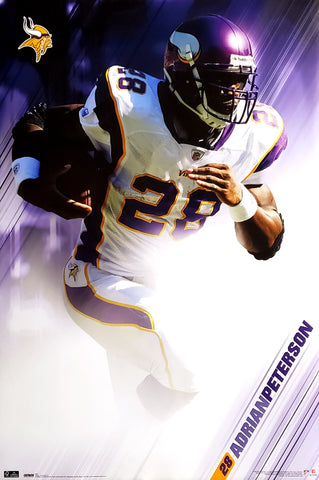 Adrian Peterson "Purple Power" Minnesota Vikings NFL Action Poster - Costacos Sports