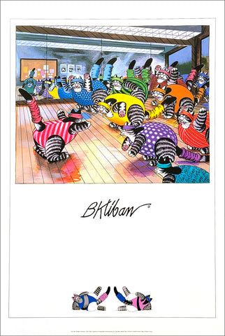 Fitness Aerobics Cats "Aerobicats" by B. Kliban Poster - Pomegranate