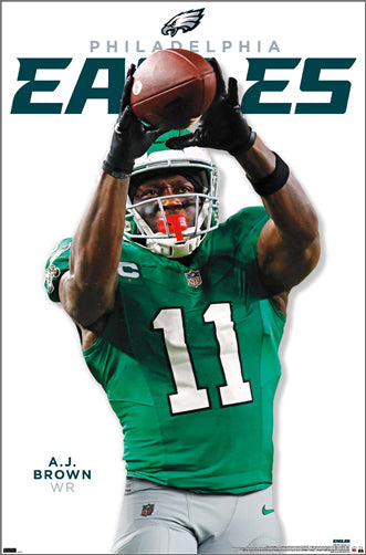 A.J. Brown "Elevate" Philadelphia Eagles WR NFL Action Wall Poster - Costacos 2024