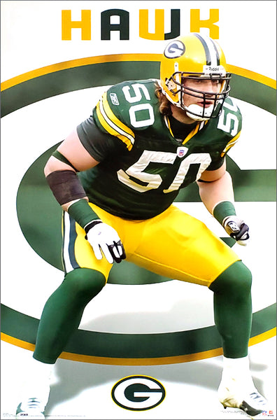 A.J. Hawk "Bruiser" Green Bay Packers NFL Action Poster - Costacos 2007