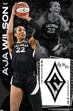 A'ja Wilson "Superstar" Las Vegas Aces WNBA Women's Basketball Poster - Costacos 2024