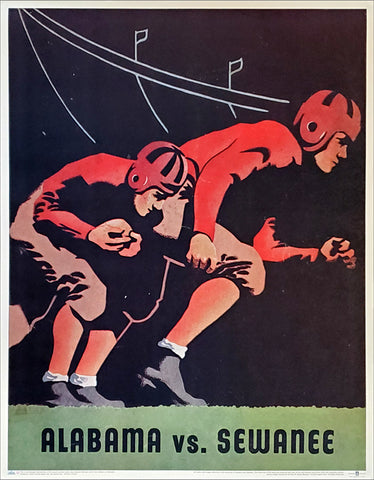 Alabama Crimson Tide 1938 vs. Sewanee Vintage Program Cover Poster - Asgard Press