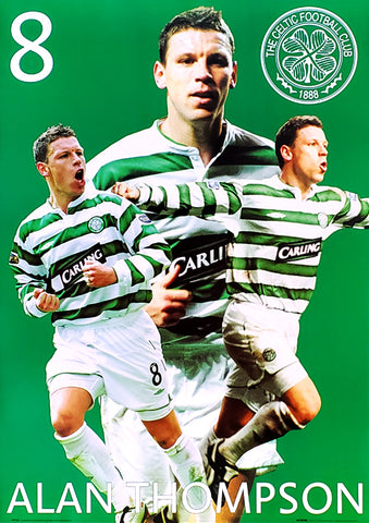 Alan Thompson "Superstar" Glasgow Celtic FC Football Action Poster - GB 2004