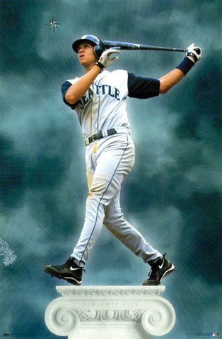 Alex Rodriguez Almighty Alex Seattle Mariners MLB Action Poster