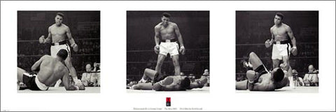 Muhammad Ali Sonny Liston Knockout (1965) Triptych Poster - Pyramid Posters