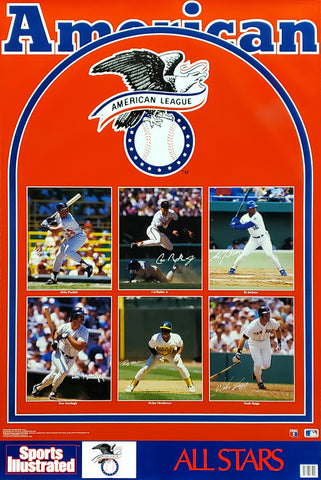 American League All-Stars 1989 6-Player MLB Baseball Poster - Marketcom Sports Illustrated