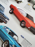 American Muscle Car Evolution (20 Classic Sportscars) Autophile 24x36 Wall Poster - Eurographics