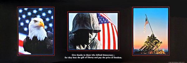 Patriotic Tribute to the American Soldier Triptych Poster (12x36) - Front Line