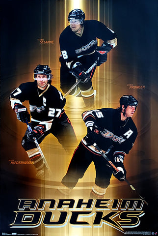 Anaheim Ducks "Three Legends" (Selanne, Niedermayer, Pronger) Poster - Costacos 2006