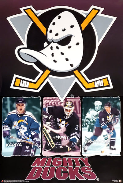 Mighty Ducks of Anaheim "Freeze Frames" (Kariya, Hebert, Selanne) Poster - Costacos 1996