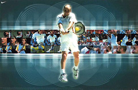 Andre Agassi "Decade of Glory" Tennis Poster - Nike 2000