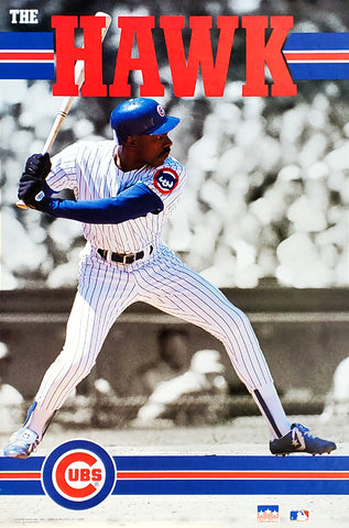 Andre Dawson The Hawk Chicago Cubs Vintage MLB Action Poster