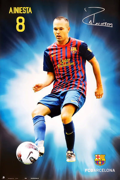 Andres Iniesta "Signature Series" FC Barcelona 2011/12 Football Soccer Poster - G.E. (Spain)
