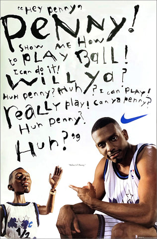 Anfernee Hardaway "Hey Penny" (1995) Orlando Magic Vintage Original Nike 23"x35" Poster - Nike