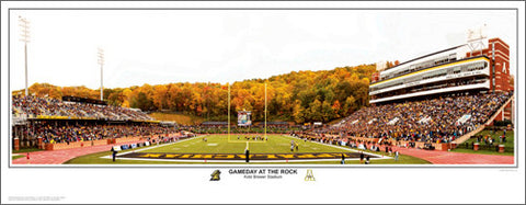 Appalachian State Football "Gameday at The Rock" Panoramic Poster Print - Sport Photos Inc.