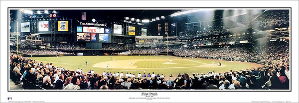 Arizona Diamondbacks Chase Field First Pitch (1998) Panoramic Poster Print - Everlasting Images