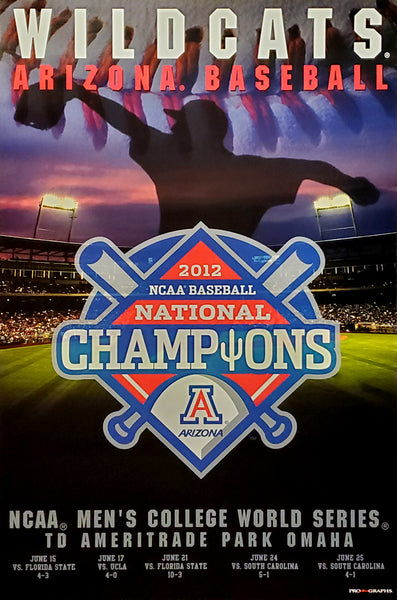 Arizona Wildcats 2012 NCAA Baseball National Champions Commemorative Poster - Prographs Inc.