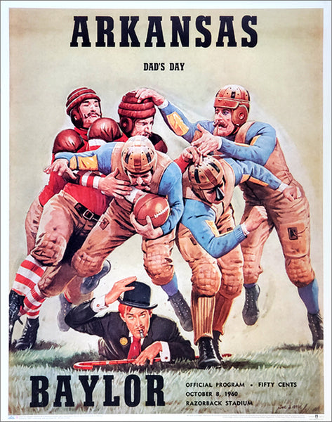 Arkansas Razorbacks 1960 "Dad's Day" vs. Baylor Vintage Program Cover Poster Print - Asgard
