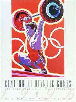 Atlanta 1996 Olympics Weightlifting Official Event Poster by Yamagata - Fine Art Ltd.