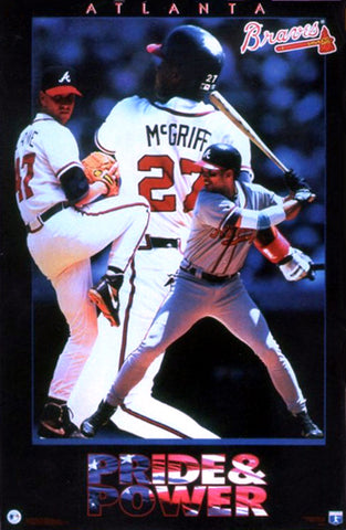 Atlanta Braves "Pride and Power" (Fred McGriff, David Justice, Tom Glavine) Poster - Costacos 1994