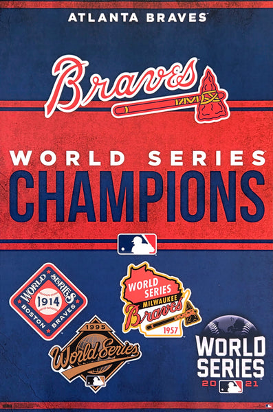 Atlanta Braves 4-Time MLB World Series Champions Commemorative Premium Wall Poster - Costacos Sports
