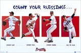 Atlanta Braves "Count Your Blessings" 1990s Pitchers Poster (Maddux, Glavine, Smoltz, Avery) - Costacos 1996