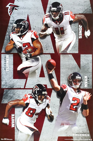 Atlanta Falcons "Super Four" NFL Action Poster (Ryan, White, Turner, Jones) - Costacos 2012